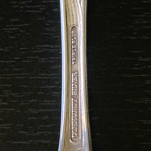 Antique 1904 Set of 6 Community Silver Triple Plus Flower De Luce 7” Spoon - Picture 6 of 7